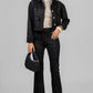 CONJUNTO CHAQUETA GAMUZA NEGRO