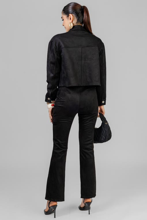 CONJUNTO CHAQUETA GAMUZA NEGRO