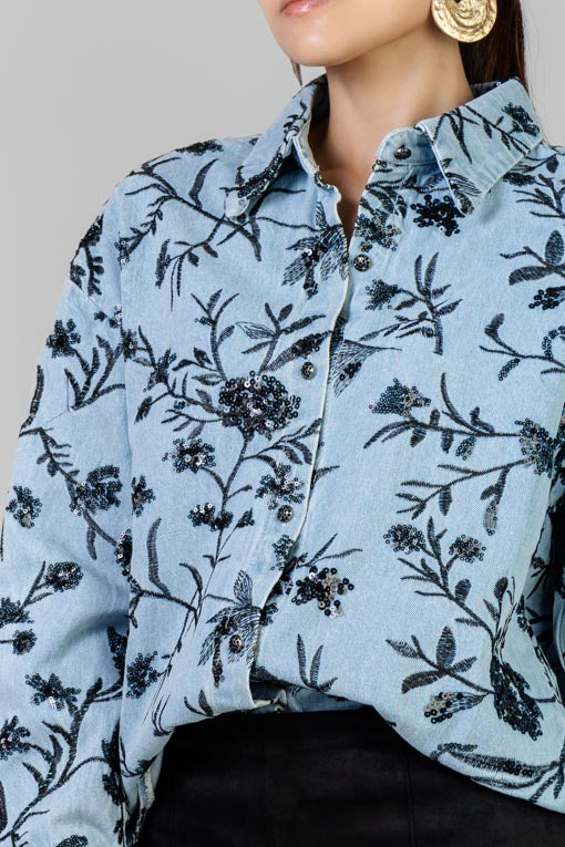 CAMISA DENIM LENTEJUELA
