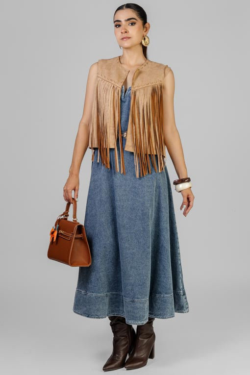 CHALECO GAMUZA FLECOS