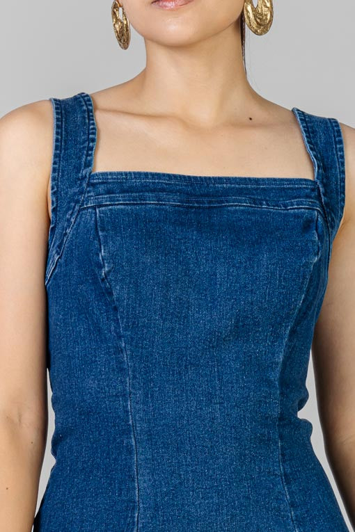 VESTIDO DENIM PEPLUM