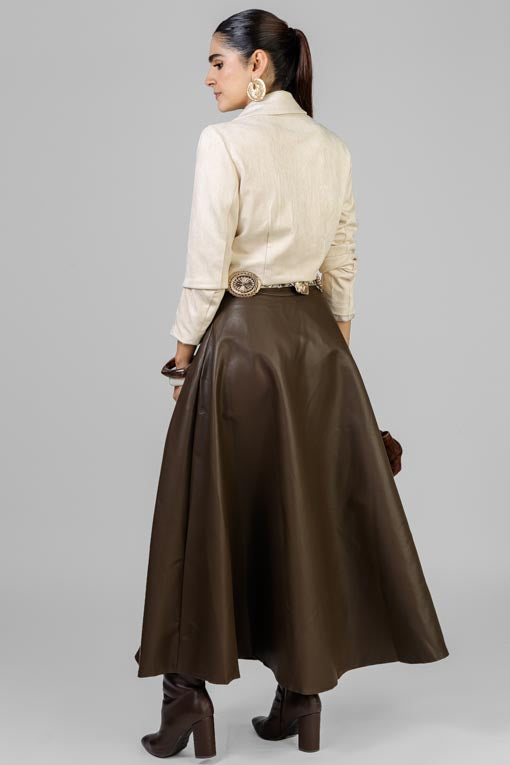 CHAQUETA CORTA GAMUZA FLECOS