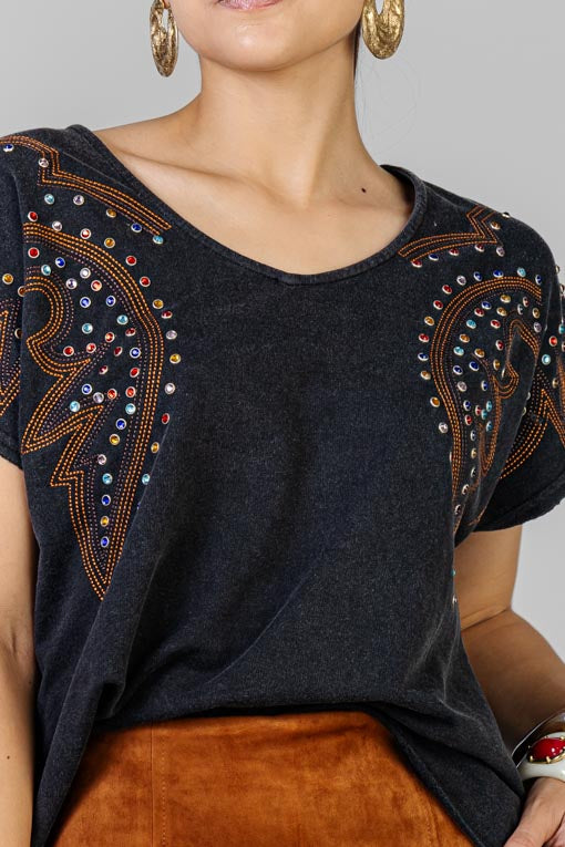 PLAYERA CRISTALES DE COLORES