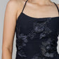 VESTIDO MESH FLORES NEGRO