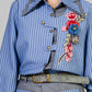 CONJUNTO CAMISA RAYAS Y FLORES