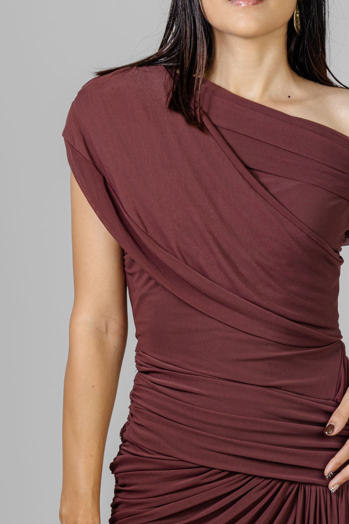 VESTIDO LARGO DRAPEADO