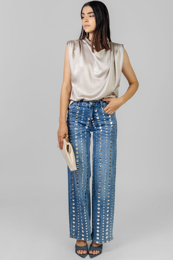 BLUSA SATINADA DRAPEADA