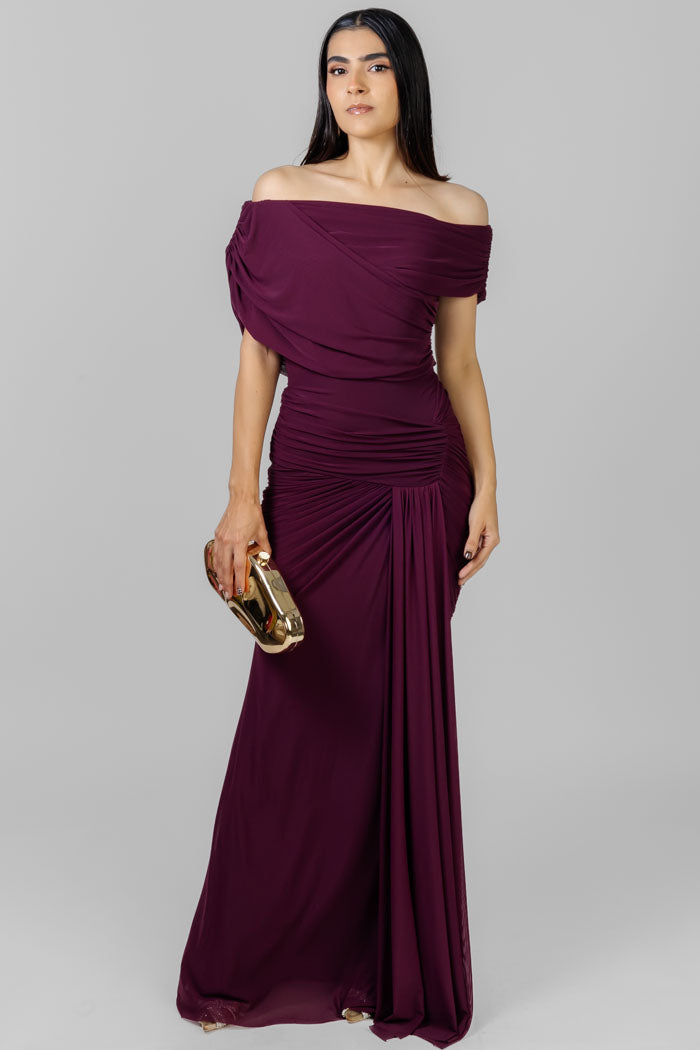VESTIDO LARGO DRAPEADO
