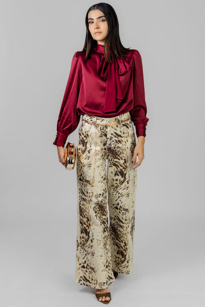 PANTALÓN ESTAMPADO TIRO ALTO