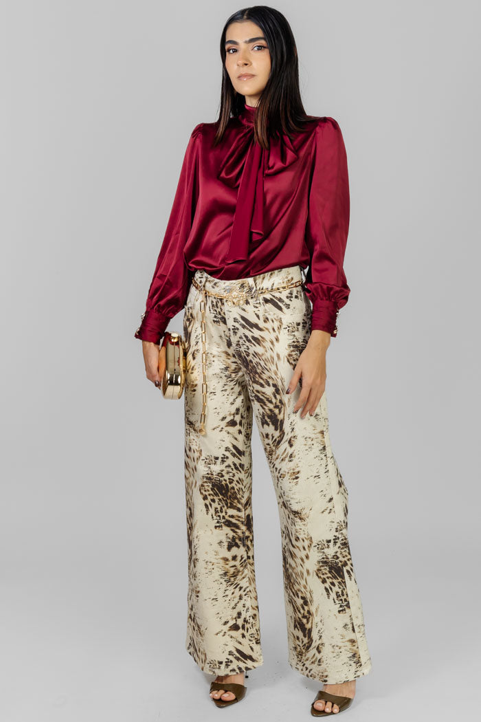 PANTALÓN ESTAMPADO TIRO ALTO