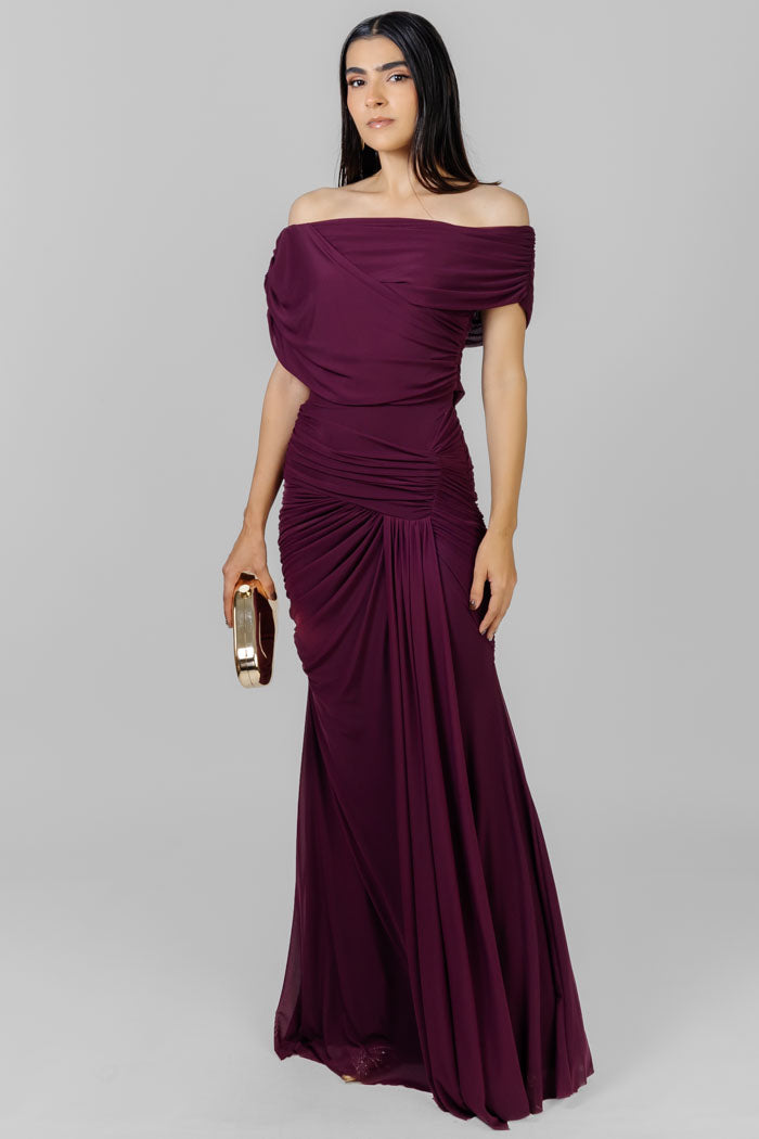 VESTIDO LARGO DRAPEADO