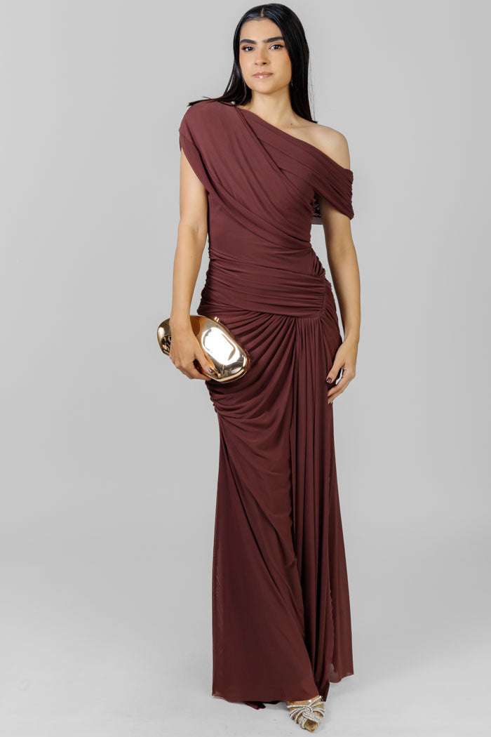 VESTIDO LARGO DRAPEADO