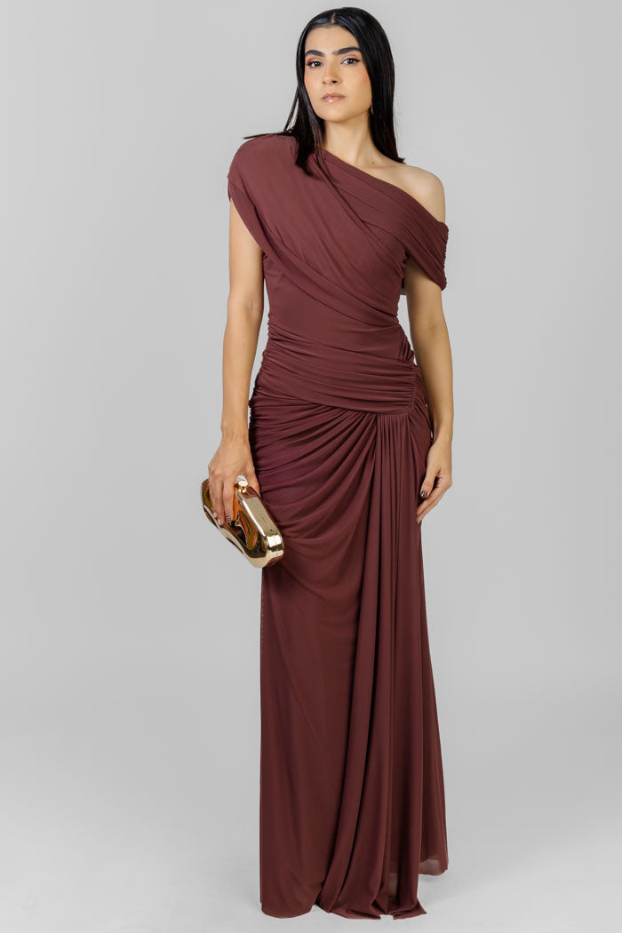VESTIDO LARGO DRAPEADO