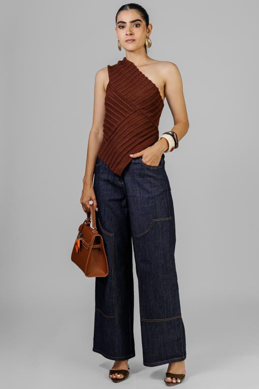 BLUSA ASIMETRICA TEJIDA