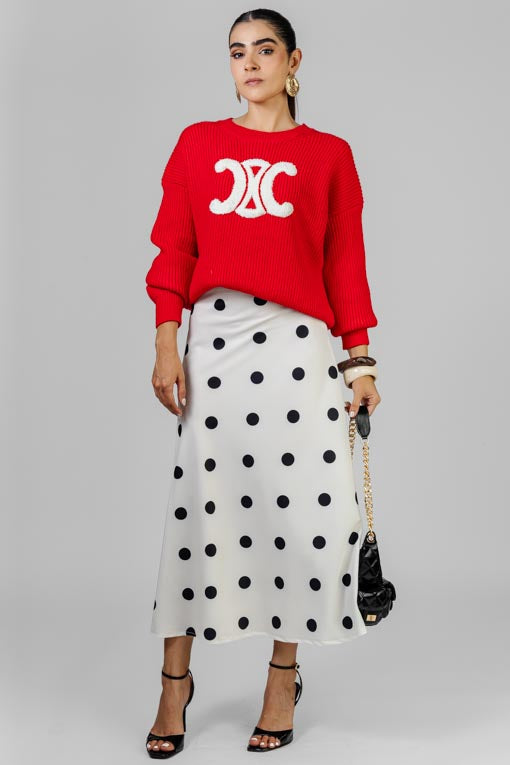 FALDA SATIN POLKA