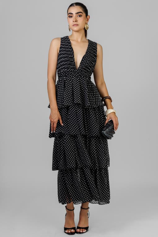 VESTIDO POLKA NEGRO