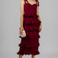VESTIDO BURGUNDY LAZOS