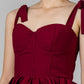 VESTIDO BURGUNDY LAZOS