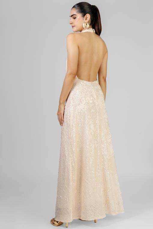 VESTIDO LENTEJUELA CHAMPAGNE