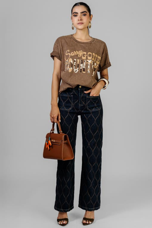 PANTALON PESPUNTES EN ROMBO