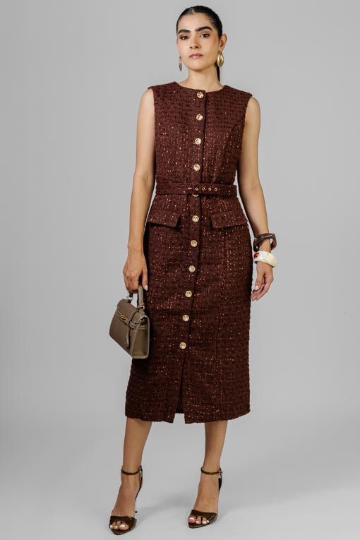 VESTIDO TWEED MOKA