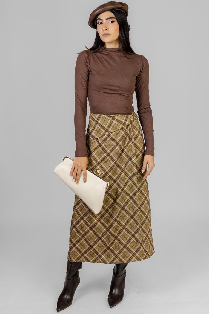 FALDA MIDI PLAID