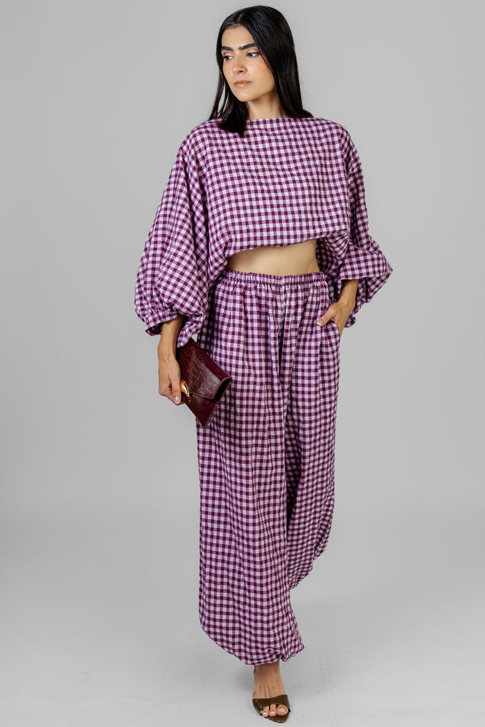 CONJUNTO GINGHAM CROP