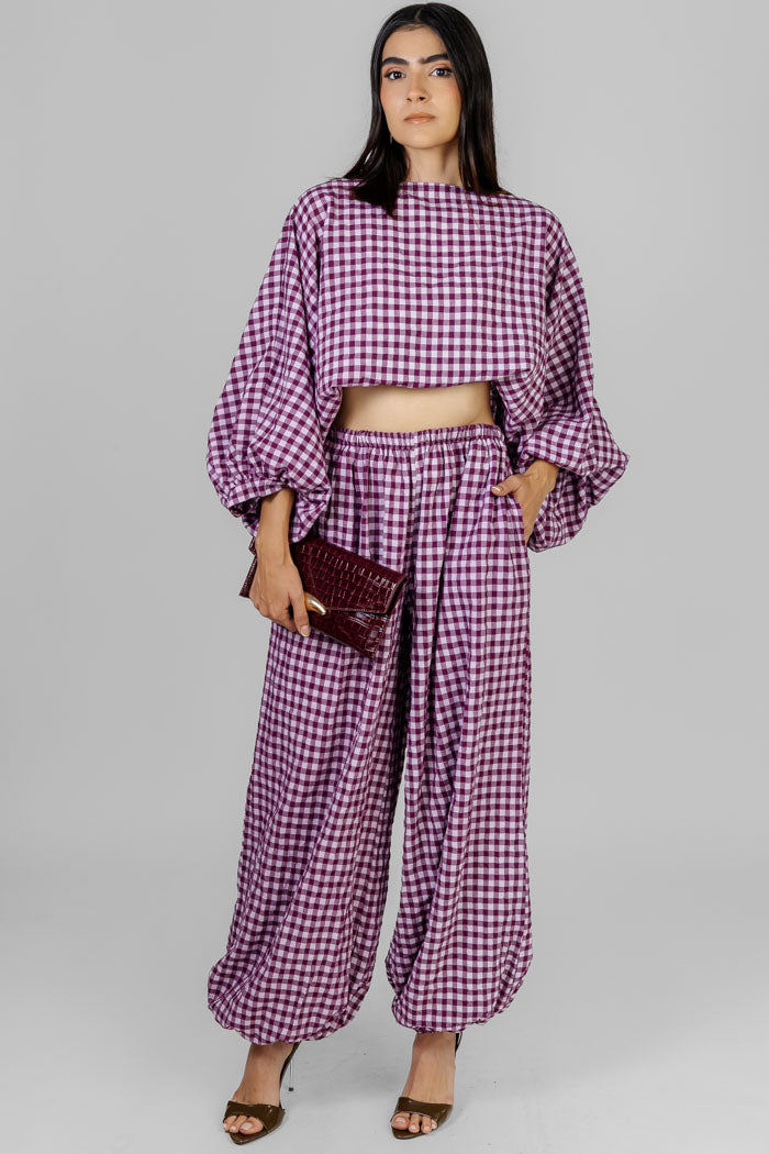 CONJUNTO GINGHAM CROP