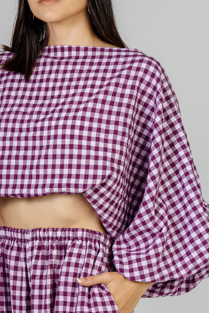 CONJUNTO GINGHAM CROP