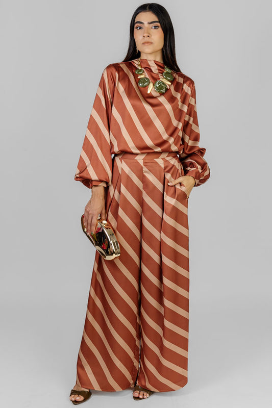 CONJUNTO STRIPED SATIN