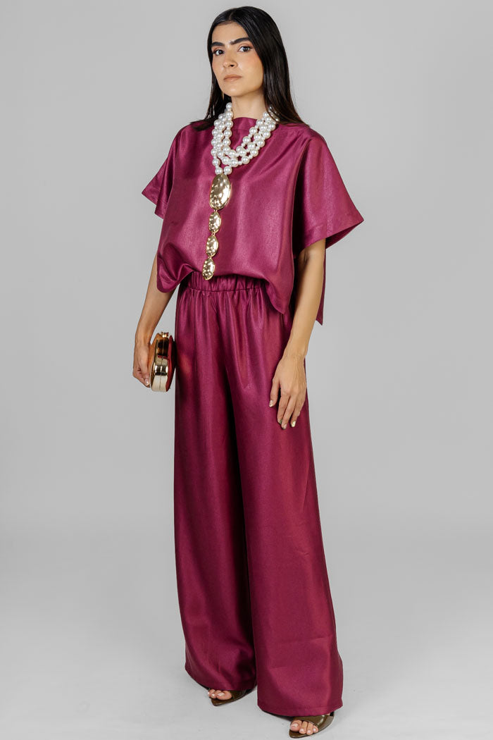 CONJUNTO VINO SATINADO