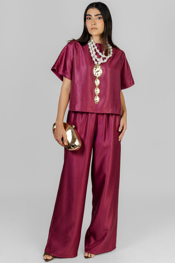 CONJUNTO VINO SATINADO