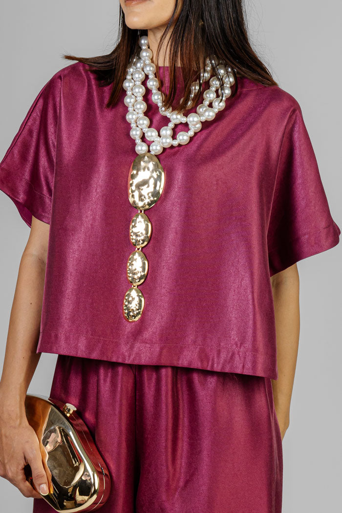 CONJUNTO VINO SATINADO