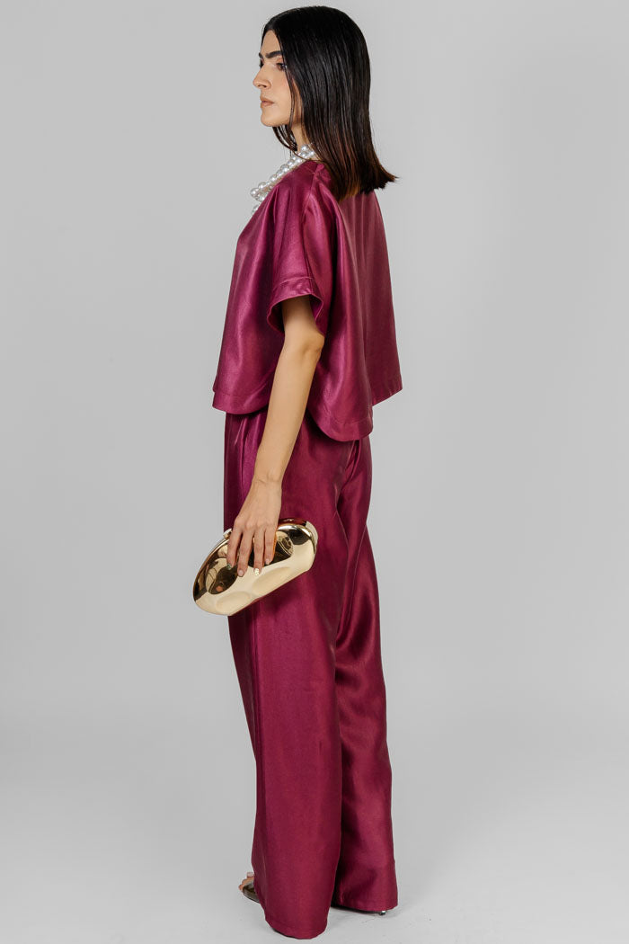 CONJUNTO VINO SATINADO