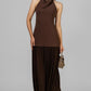 VESTIDO HALTER FALDA MESH