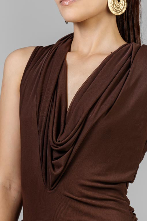 VESTIDO LARGO DRAPEADO