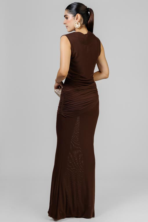 VESTIDO LARGO DRAPEADO