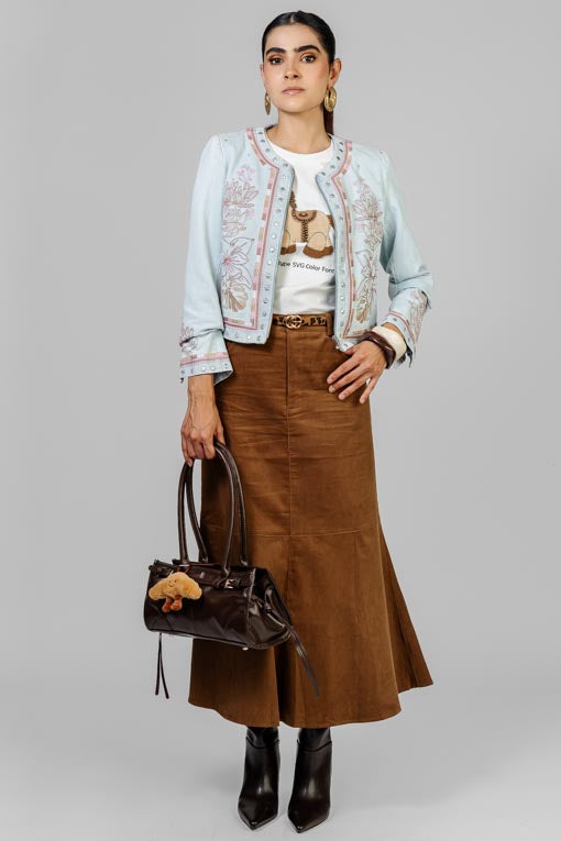 CHAQUETA DENIM BORDADA