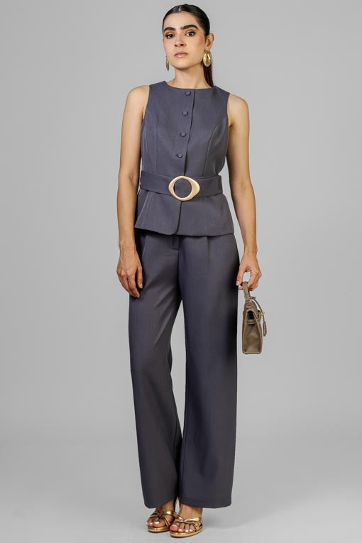 CONJUNTO CHALECO GRIS