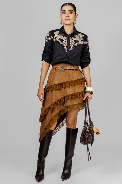 CAMISA BORDADO BEIGE