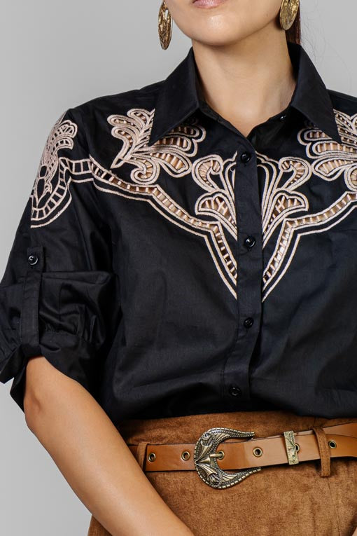 CAMISA BORDADO BEIGE