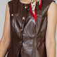 CONJUNTO CHALECO Y FALDA VINIPIEL