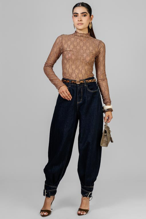 BLUSA ENCAJE TERRACOTA