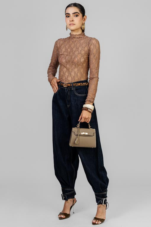 BLUSA ENCAJE TERRACOTA