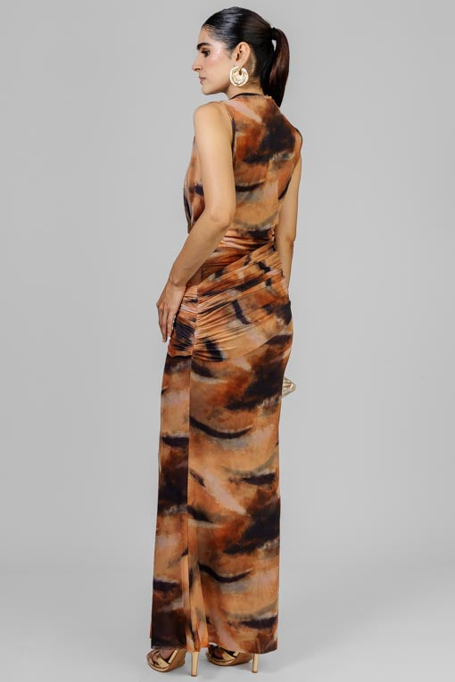 VESTIDO ESTAMPADO TONOS TIERRA