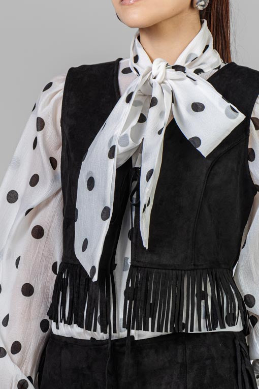 CONJUNTO GAMUZA FLECOS NEGRO