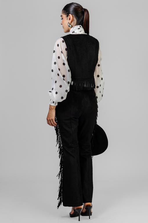 CONJUNTO GAMUZA FLECOS NEGRO