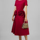 VESTIDO BURGUNDY ROSAS