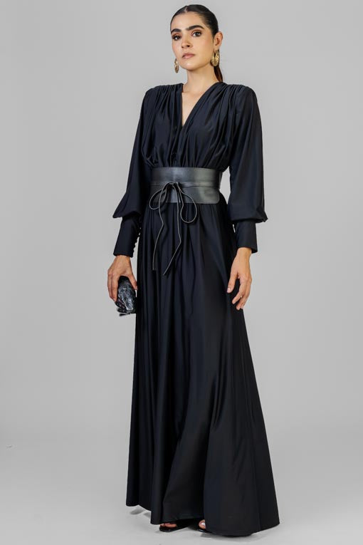 VESTIDO DRAPEADO NEGRO