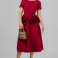 VESTIDO BURGUNDY ROSAS